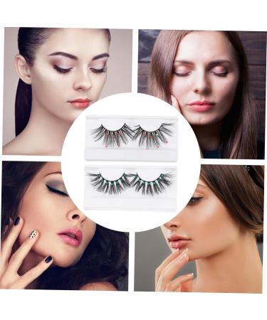 minkissy 2 Pairs Fake Eyelashes Strip Eyelashes Long Fluffy Fake Eye Lashes Artificial Eyelashes Fluffy Volume Lashes Women False Eyelash Sequin Eyelash Supplies Christmas 3d Chemical Fiber - Buy Online on GoSupps.com