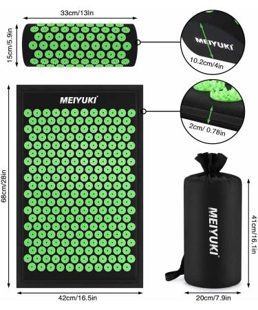 Buy Acupressure Massage Mat & Pillow Set for Relaxation & Pain Relief | Black & Green - International Shipping Available! - Buy Online on GoSupps.com