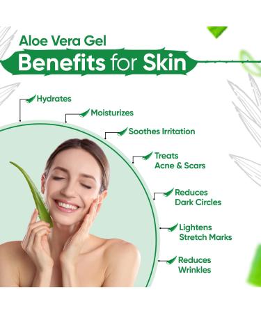 Aloe Vera Gel Raw - 100% Pure Natural Skin & Hair Treatment | Moisturizer for Face Acne Scars & Dark Circles (250g) - International Shipping Available - Buy Online on GoSupps.com