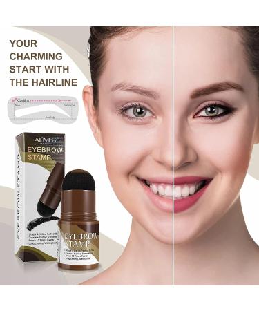 Long-Lasting Waterproof Eyebrow Stamp Stencil Kit - 10 Reusable Shapes (Dark Brown) - Buy Online on GoSupps.com