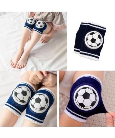 Football Pattern Navy Blue Knee Pads for Kids - Protective Crawling Knee Pads for Safety - Buy Online on GoSupps.com