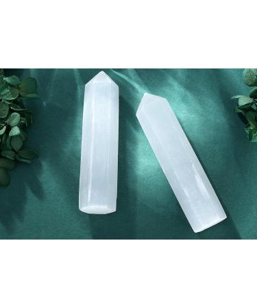 Xiannvxi Selenite Crystal Towers - Hexagonal Energy Stones for Meditation (9-10cm) - Natural Gemstone Rods - Buy Online on GoSupps.com