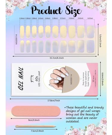 Kalolary Gel Nail Polish Strips Nail Gel Art Sticker Waterproof Full Nail Wraps Decal Sets with Nail File and Stick for Women Girls Nail Art Decor (UV/LED Lamp Required) (C) - Buy Online on GoSupps.com