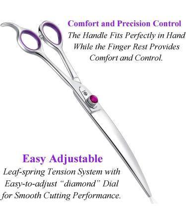 Professional Dog Grooming Scissors Shears - 7 Inch Rainbow Pet Hair Cutting Shears Japanese Stainless Steel Straight & Curved Blades for Cats & Dogs - Buy Online on GoSupps.com