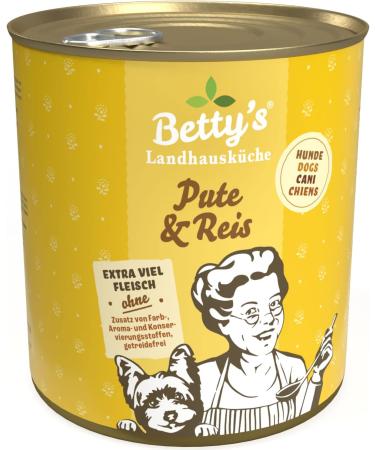 Betty's 6 x 800g Cans for Dogs and Turkey and Rice - for All Dog Breeds - High Bioavailability - We Ensure the Best Quality - Buy Online on GoSupps.com