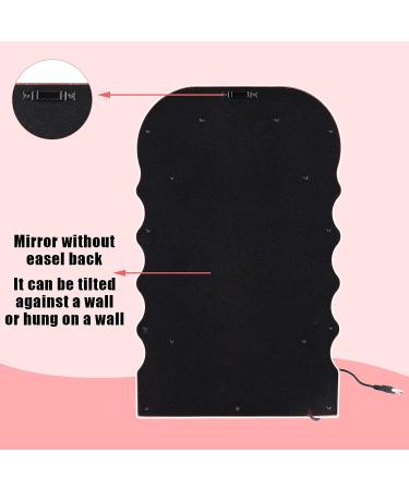 Wave Pattern Makeup Mirror with Lights - 16 Colors, Portable Cosmetic Desktop Mirror for Living Room, Bedroom, and Home Decor - Women's Gift (Pink) - Buy Online on GoSupps.com