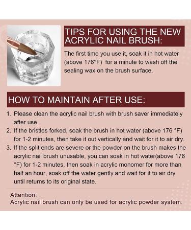 Saviland Acrylic Nail Brush Set - 2pcs Professional Round Nail Art Brushes for Acrylic Application with Liquid Glitter Handle - Size 8 & 12 - Buy Online on GoSupps.com