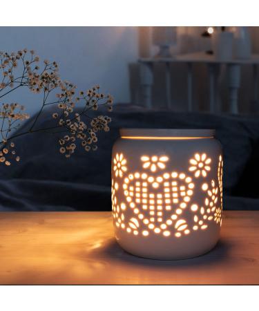 Candle brothers electric scent lamp made of ceramic |Romance |White fragrance lamp with romantic design |Perfect gift idea for friends & family |Lamp for office bedroom yoga - Buy Online on GoSupps.com
