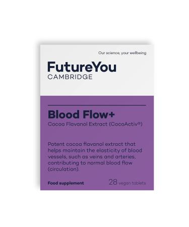 Blood Flow+ Supplements 28 Day Supply High Strength Cocoa Flavanols Extract CocoActiv Blood Capsules Maintains Blood Vessel Elasticity Blood Flow Cocoa Capsules by FutureYou Cambridge - Buy Online on GoSupps.com