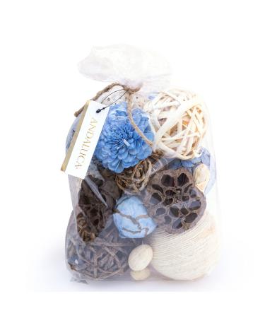 ANDALUCA Natural Tones Vase & Bowl Fillers | Floral & Decorative Balls Home Decor (Sky Blue)