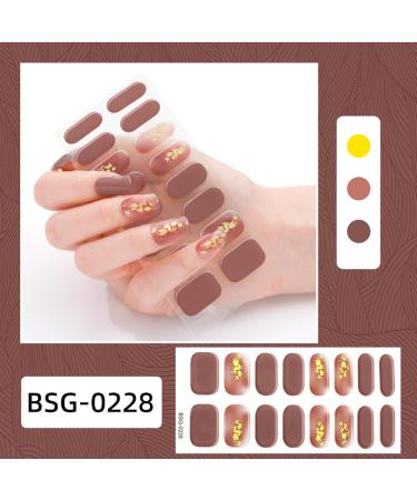 QHHVAIT Semi Cured Gel Nail Polish Stickers Fashion Design Classical Strips Waterproof Adhesive Full Wraps Gel Nail Art Stickers Style Bsg070 - Buy Online on GoSupps.com