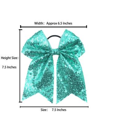 12Pcs 7.5 Glitter Sequins Pigtail Bows for Baby Girls - Sparkly Cheer Hair Bows with Elastic Hair Ties - Buy Online on GoSupps.com