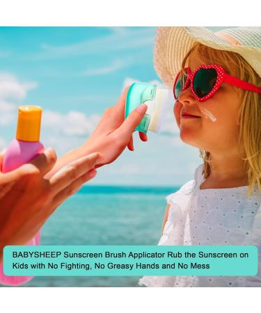 Sunscreen Brush Set - Child-Safe Sunblock Applicator for Kids & Adults | Travel Size 2-Pack (Green) - Face & Body Sun Lotion Brush with Caps & Cleaning Mat - Buy Online on GoSupps.com