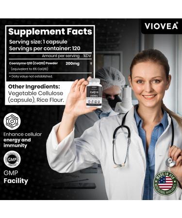 CoQ10 Supplement - 200mg 120 Capsules | Ultra High Absorption Antioxidant for Heart Health - Made in USA - Buy Online on GoSupps.com