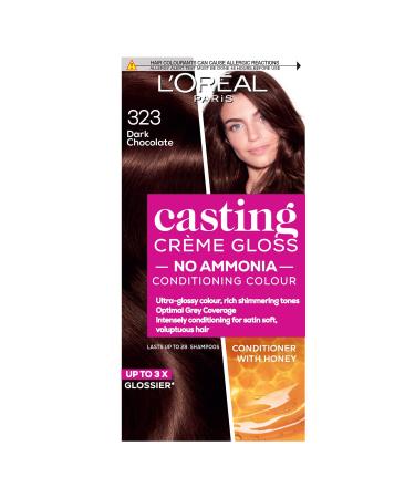 L Or al Paris Ammonia Free Semi-Permanent Hair Dye 323 Dark Chocolate Brown Glossy Hair Colour Natural Looking Finish For up to 28 Shampoos Casting Cr me Gloss 1 Application 323 Dark Chocolate Brown 1 Count (Pack of 1) - Buy Online on GoSupps.com