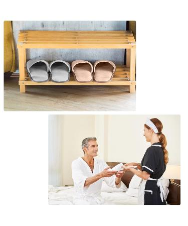 12 Pairs Non Slip Disposable Indoor Slippers - Closed Toe Bridesmaids Slippers for Guests - Hotel Interiors, Travel, Daily Home Use (Black/Gray/White/Beige) - Buy Online on GoSupps.com