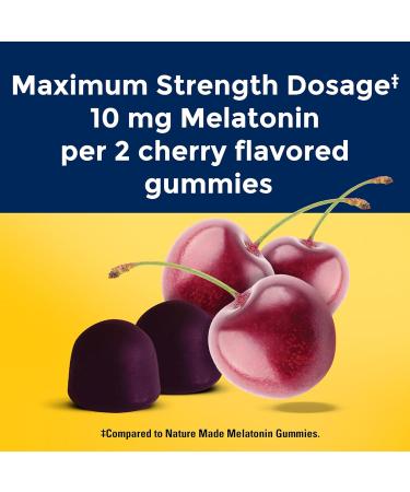 Nature Made Time Release Melatonin Gummies 10mg per Serving Maximum Strength Dosage Sleep Aid for Adults 100% Drug Free 60 Gummies 30 Day Supply - Buy Online on GoSupps.com