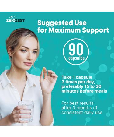 ZeniZest GLP-1 Support Probiotic Weight Loss Support Supplement - Women Men GLP1 Support with Berberine - Natural Keto Daily Oral Appetite Suppressant Hunger Control Metabolism Fat Burn Gut Health - Buy Online on GoSupps.com