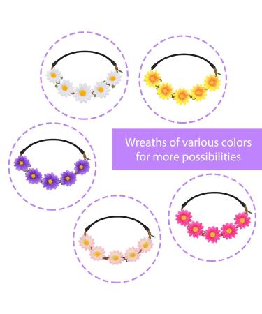 Wllhyf 5-Piece Flower Crown Headband Set - Fashionable Hawaiian Hair Flowers for Summer Festivals Weddings | Fairy Head Jewelry & Accessories - Buy Online on GoSupps.com