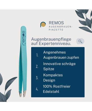 REMOS Professional Tweezers with Extra Fine Tips for Precision Eyebrow Plucking - Turquoise - International Shipping Available - Buy Online on GoSupps.com