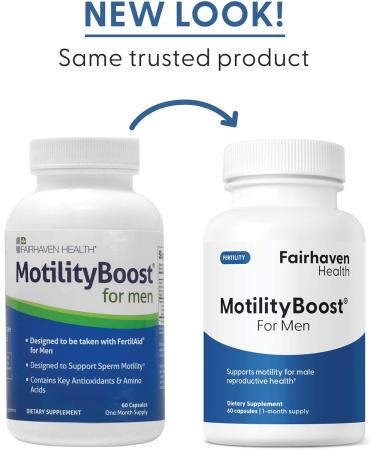 Fairhaven Health MotilityBoost for Men - Prenatal Male Fertility Supplement for Motility Strength - Pre-Conception for Him Includes L-Carnitine, Vitamin B12, B6, CoQ10 and Quercetin - 60 Capsules - Buy Online on GoSupps.com