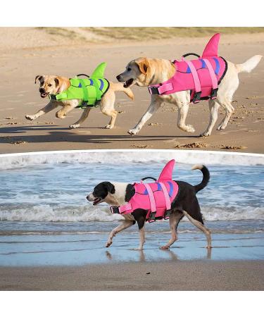 Fragralley Dog Life Jacket Shark Vest | Adjustable Ripstop Safety Vest for Dogs | Superior Buoyancy & Rescue Handle | Small Medium Large Dogs | Swim, Pool, Beach, Boating | XS Pink-Wave Shark - Buy Online on GoSupps.com