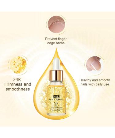 24K Gold Leaf Cuticle Oil Moisturizing Oil for Repaired Dry Damaged Cuticles Vegan Hydrating Nourishing Nail Care Nail Strengthening Oil - Buy Online on GoSupps.com