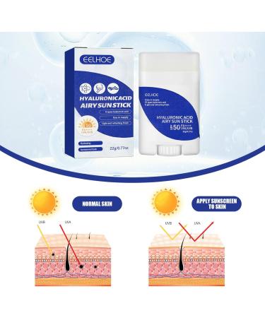 Hyaluronic Acid Watery Sun Stick Sun Sunscreen Korean Face Sunscreen SPF50+ PA++++ Face Moisturiser Hyaluronic Acid Sunscreen Face Sun Cream Anti Aging Sunscreen Daily Sunscreen With No White Cast - Buy Online on GoSupps.com