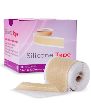Medical Grade Silicone Scar Sheets - Non-Irritating Scar Strips for Surgical Scars C-Section Tummy Tuck and Keloid - Premium Soft Gel Strips for Pain-Free Scar Removal (1.6in x 120in) 1.6x120 Inch