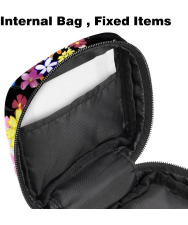 Javenproeqt Portable Women's Binding-Up Bag | Menstrual Cup Pocket & Tampon Holder for Teen Girls | Multi-Colored Flower & Butterfly Design - Buy Online on GoSupps.com