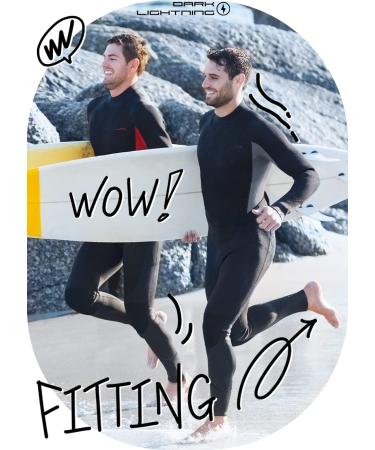 Dark Lightning 3/2mm Wetsuit for Men and Women - Cold Water Diving Surfing Snorkeling Kayaking - Black-XX-Large - Buy Online on GoSupps.com