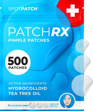 KEYCONCEPTS Pimple Patches for Face (500 Patches) Hydrocolloid Acne Patches with Tea Tree Oil Pimple Patch Pimple Stickers - Hydrocolloid Patch Acne Dots - Acne Pimple Patches For Face - Zit Patches