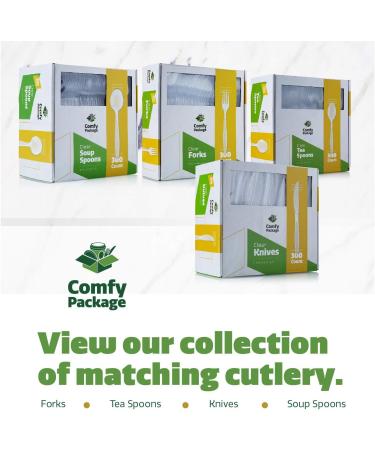 300 Pack Heavyweight Disposable Clear Plastic Knives by Comfy Package - Buy Online on GoSupps.com