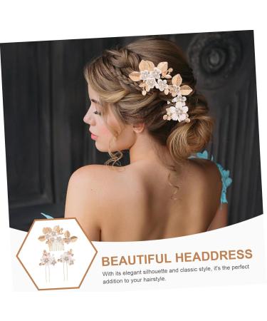 CRILSTYLEO 1 Set Leaves and Flowers Hair Comb Flower Hair Combs Flower Hair Pin Bride Headpiece Girl Headpiece Bridal Headpiece Wedding Hair Accessories for Brides Hair Comb Clip - Buy Online on GoSupps.com