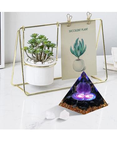 Hopeseed Orgone Pyramid - Amethyst & Obsidian Healing Crystal for Positive Energy, Stress Reduction, Chakra Reiki, and Meditation - Attracts Luck and Success - Buy Online on GoSupps.com