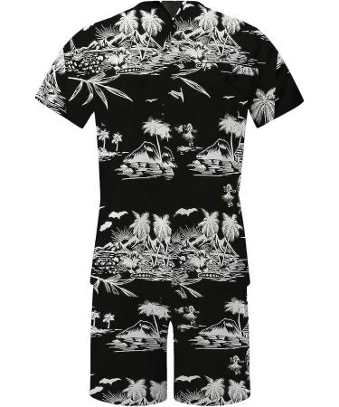 Men's Classic Fit Sport Short Set | Casual Slim Fit T-Shirt & Shorts | Jogging Outfit Tracksuit | XX-Large Black - Buy Online on GoSupps.com