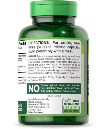 Nature's Truth EGCG Green Tea Extract 1800mg | 120 Capsules | Non-GMO & Gluten Free | Standardized 45% EGCG - Buy Online on GoSupps.com
