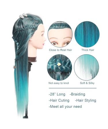Danseemeibr Hairdressing Head - 66-71 cm Synthetic Fiber Doll for Hairstyle Practice | Ideal for Stylists & Girls - Buy Online on GoSupps.com