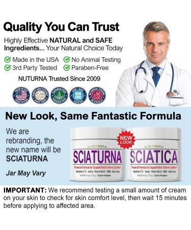 Sciatica Nerve Cream - Maximum Strength Comfort Cream for Feet, Hands, Legs, Toes, Back, Best Reliever - Natural Ultra Strength Arnica, MSM, Menthol, Soothing Comfort, Large 4 Oz - Buy Online on GoSupps.com