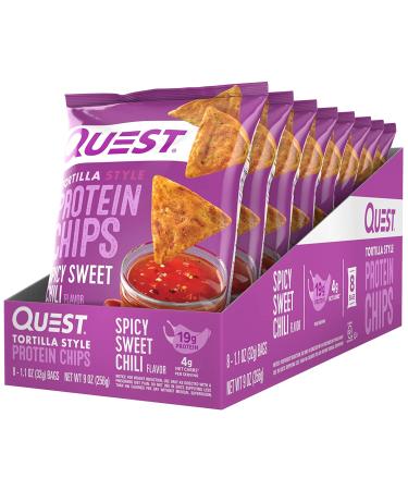 Quest Tortilla Style Protein Chips - Spicy Sweet Chili 1.1oz (Pack of 8) - Buy Online on GoSupps.com