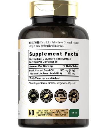 Black Currant Oil Softgels 1500mg 200 Count Non-GMO Gluten Free Formula - Buy Online on GoSupps.com