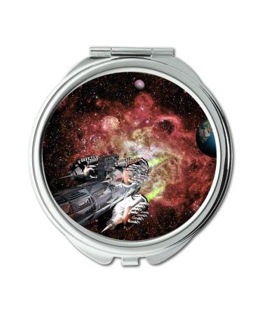 Mirror middle earth makeup mirror Space Ship Space Planets Universe Science Earth makeup mirrors pocket mirror portable mirror