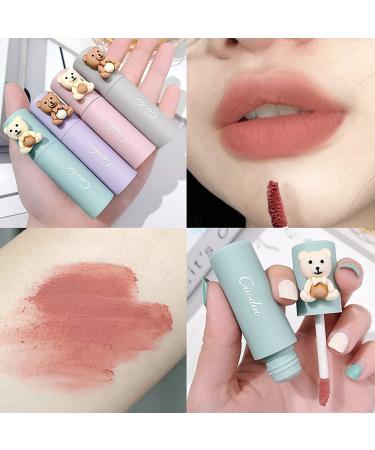 KOMEDO 4PCS Mist Matte Velvet Lipstick Set | Waterproof Long Lasting Lip Gloss | Cute Bear Beauty Makeup - Velvet Matte Lip Glaze - Buy Online on GoSupps.com