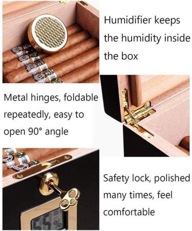 Cigar Boxs Humidors Cigar Humidor with High Precision Front Digital Hygrometer Humidifier Gel All Made by Spanish Celeather Cigar Case Desktop Cecigar Humidor Cabinetglass - Buy Online on GoSupps.com