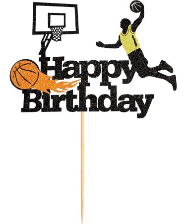 Basketball Cake Attachment - Happy Birthday Shield & Player Decorations for Sports-Themed Parties - Buy Online on GoSupps.com