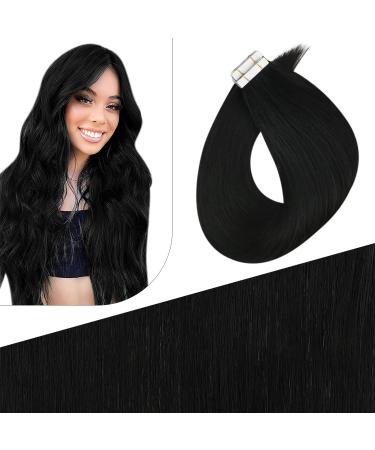 FSHINE injected tape real hair extensions from remy tape in short hair extension real hair smooth injection hair virgin hair extensions 55cm 10 pieces 25gram #1b 5. injected tape #1b 55 cm