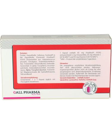 Buy Gall Pharma Astaxanthin 4 mg Capsules - 30 Pieces | Premium Health Supplement - International Shipping - Buy Online on GoSupps.com