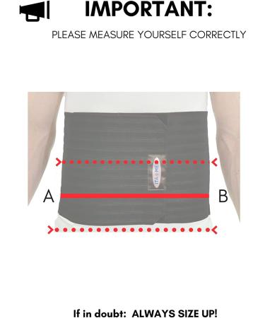 ITA-MED Men's 9 Breathable Elastic Postsurgical Abdominal and Back Support Wrap, Large - Black - Buy Online on GoSupps.com