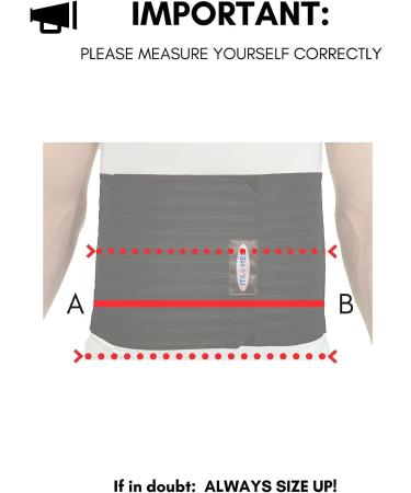 ITA-MED Men's Breathable Elastic Abdominal and Back Support Wrap/Binder 9 Inch - Medium, Black - Buy Online on GoSupps.com