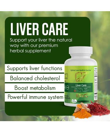 EXIR Liver Care Supplement, Liver and Gallbladder Function Supplement, 60 Capsules 60 Count (Pack of 1) - Buy Online on GoSupps.com